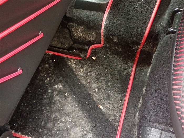 Tapis de sol avant nettoyage