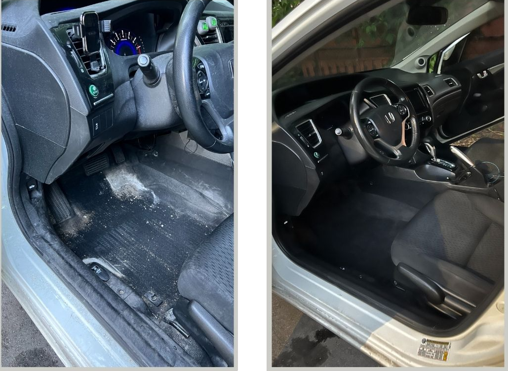 Nettoyage tapis de sol voiture Toulouse avant après